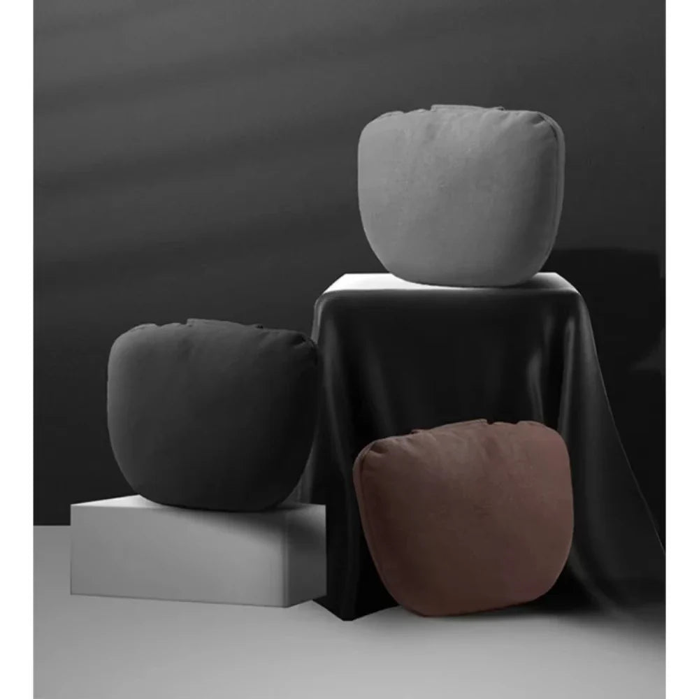 Universal car headrest cushion with soft microfibre cover and ergonomic neck support