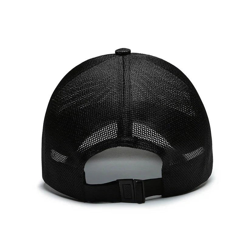 Breathable full mesh snapback cap with curved brim