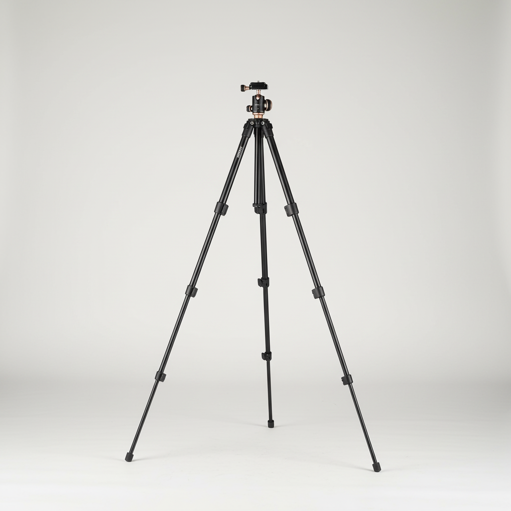 Lightweight aluminium camera tripod with panoramic ball head foldable