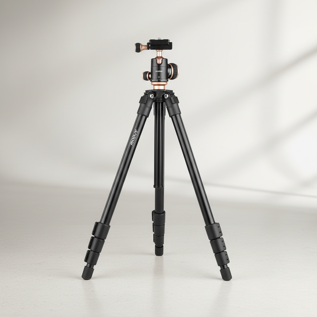 Lightweight aluminium camera tripod with panoramic ball head foldable