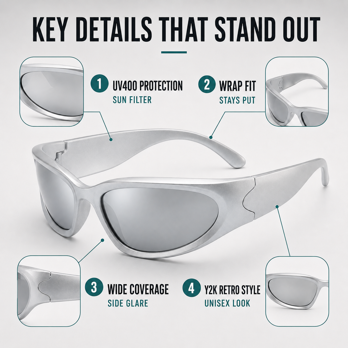 Thrives Outdoor | Vextron Wraparound UV400 Sport Sunglasses