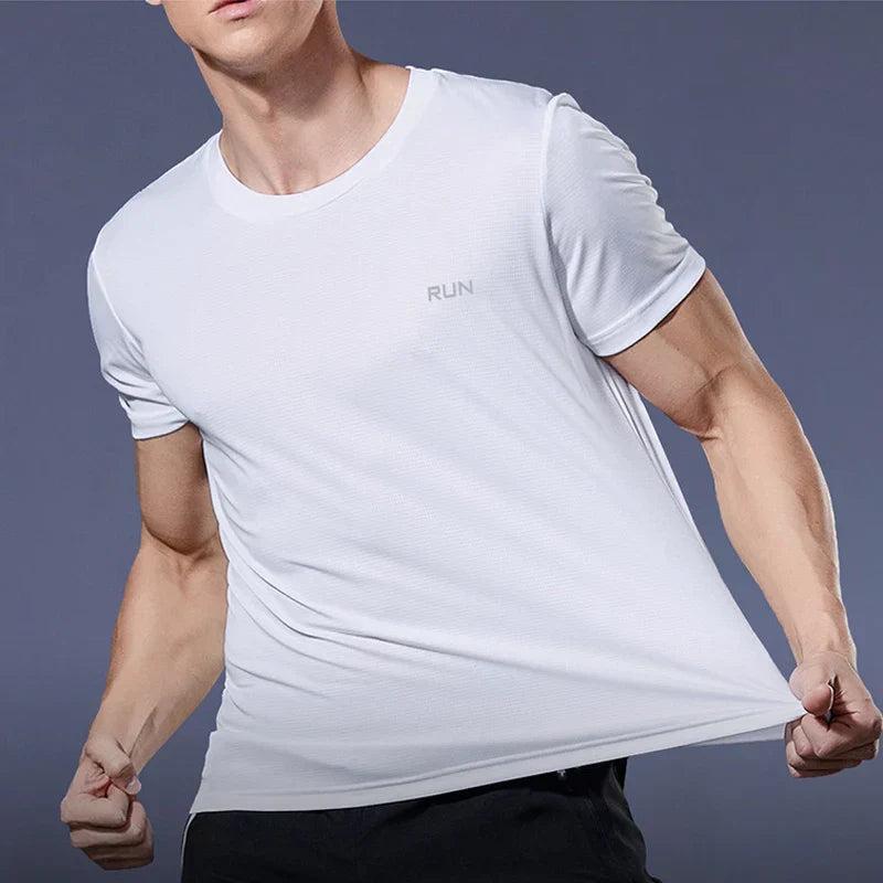 Men's short sleeve athletic shirt quick-drying breathable performance
