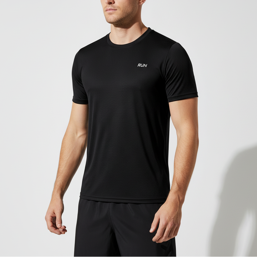 Men's short sleeve athletic shirt quick-drying breathable performance