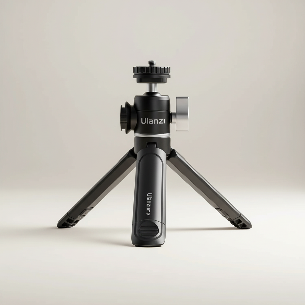 Compact vlogging tripod with 360-degree ball head for smartphones and cameras