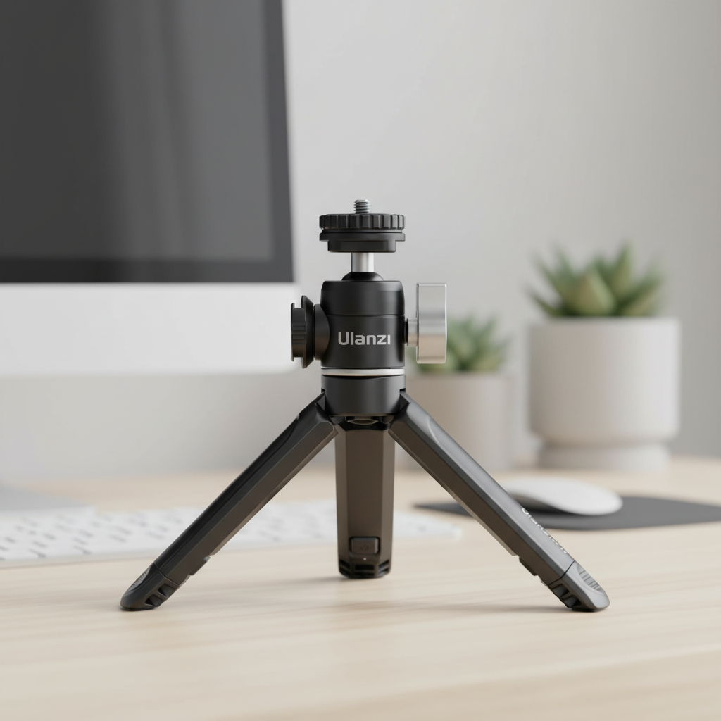 Compact vlogging tripod with 360-degree ball head for smartphones and cameras