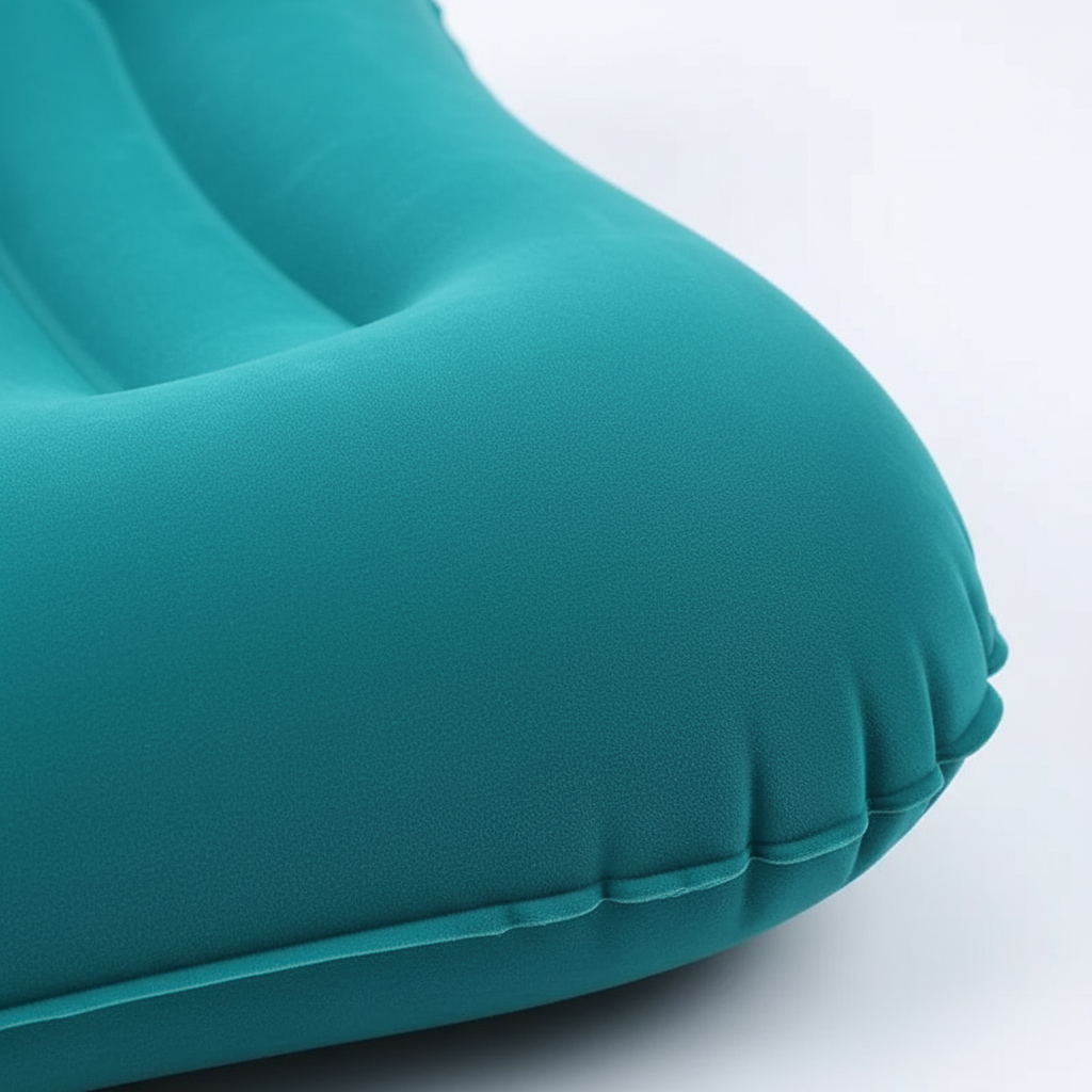Inflatable travel pillow with neck and lumbar support compact foldable design