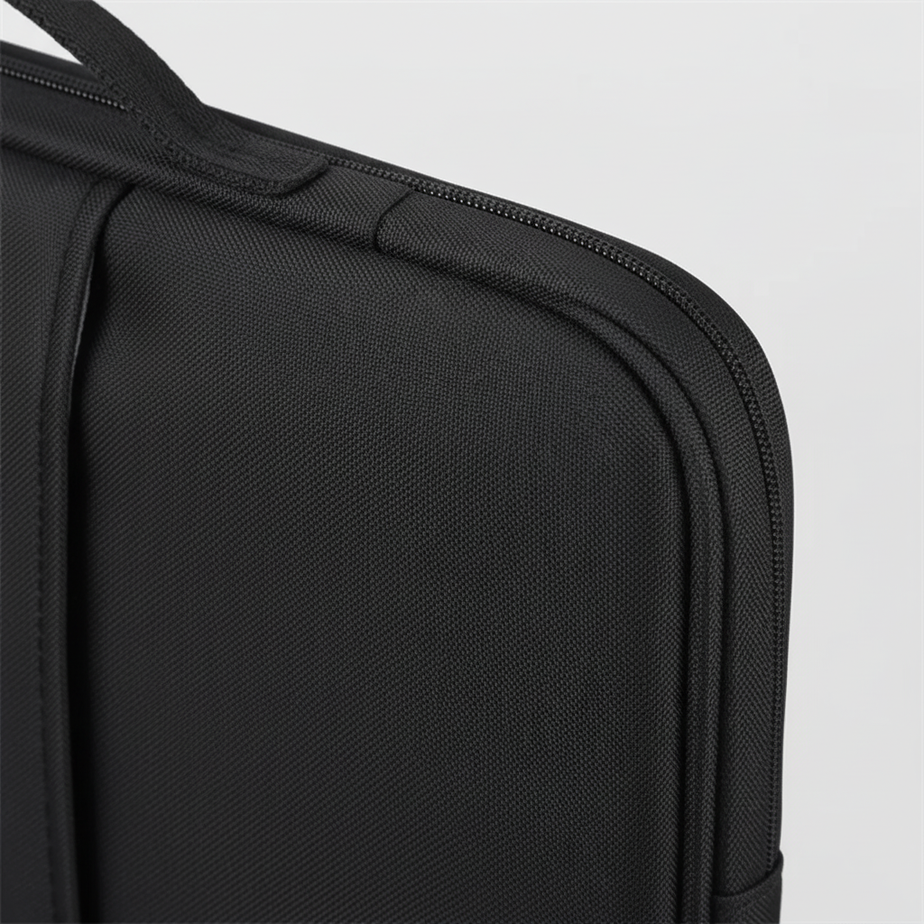 Water-resistant laptop sleeve with shock-absorbing padding and carry handle