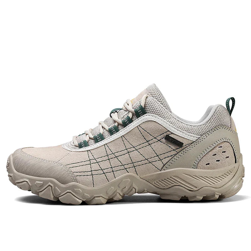 Women's water-resistant hiking shoe with leather upper and rubber outsole