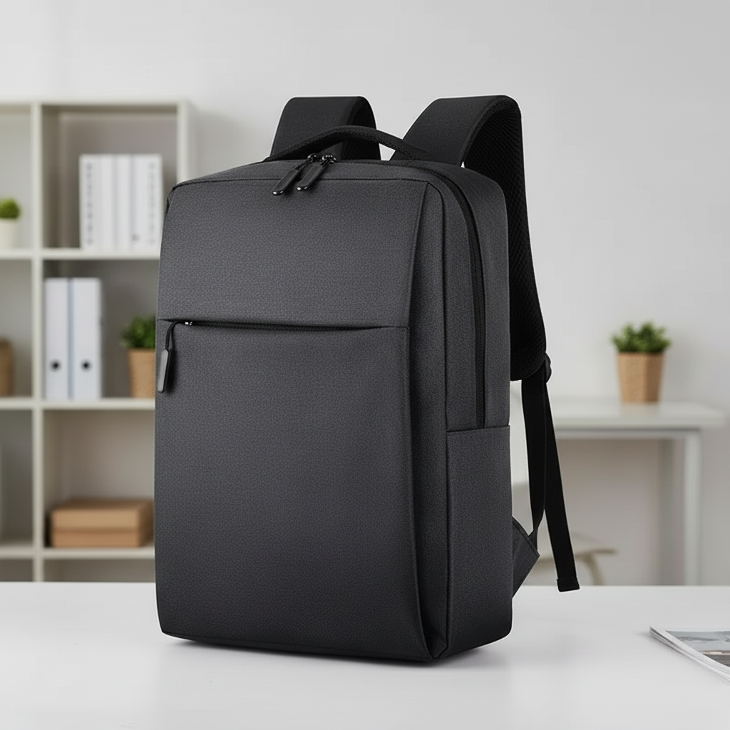 Water-resistant laptop backpack with USB charging port and padded straps