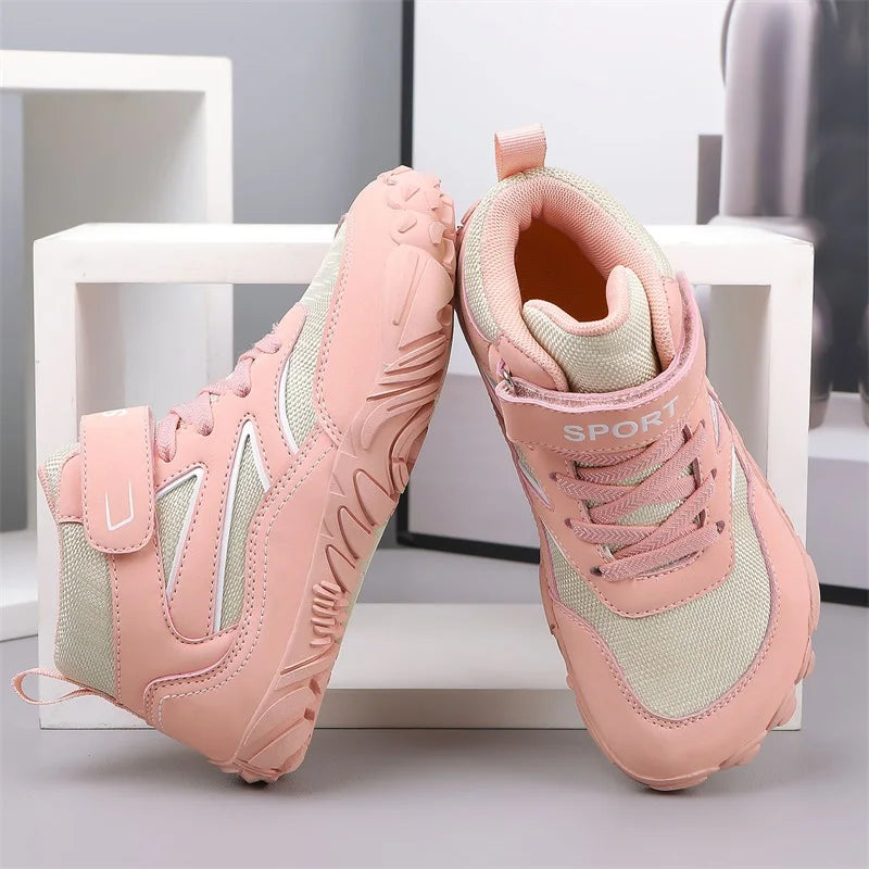 Kids waterproof barefoot boots with wide toe fit and non-slip sole