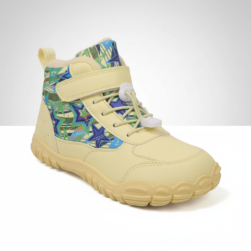 Kids waterproof winter ankle boots with fleece lining and non-slip sole