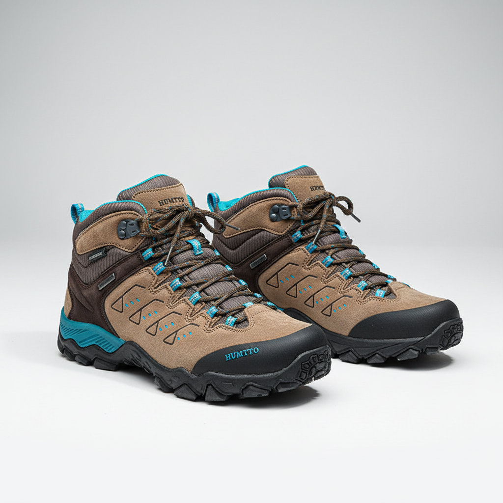 Waterproof hiking boots with non-slip sole and ankle support