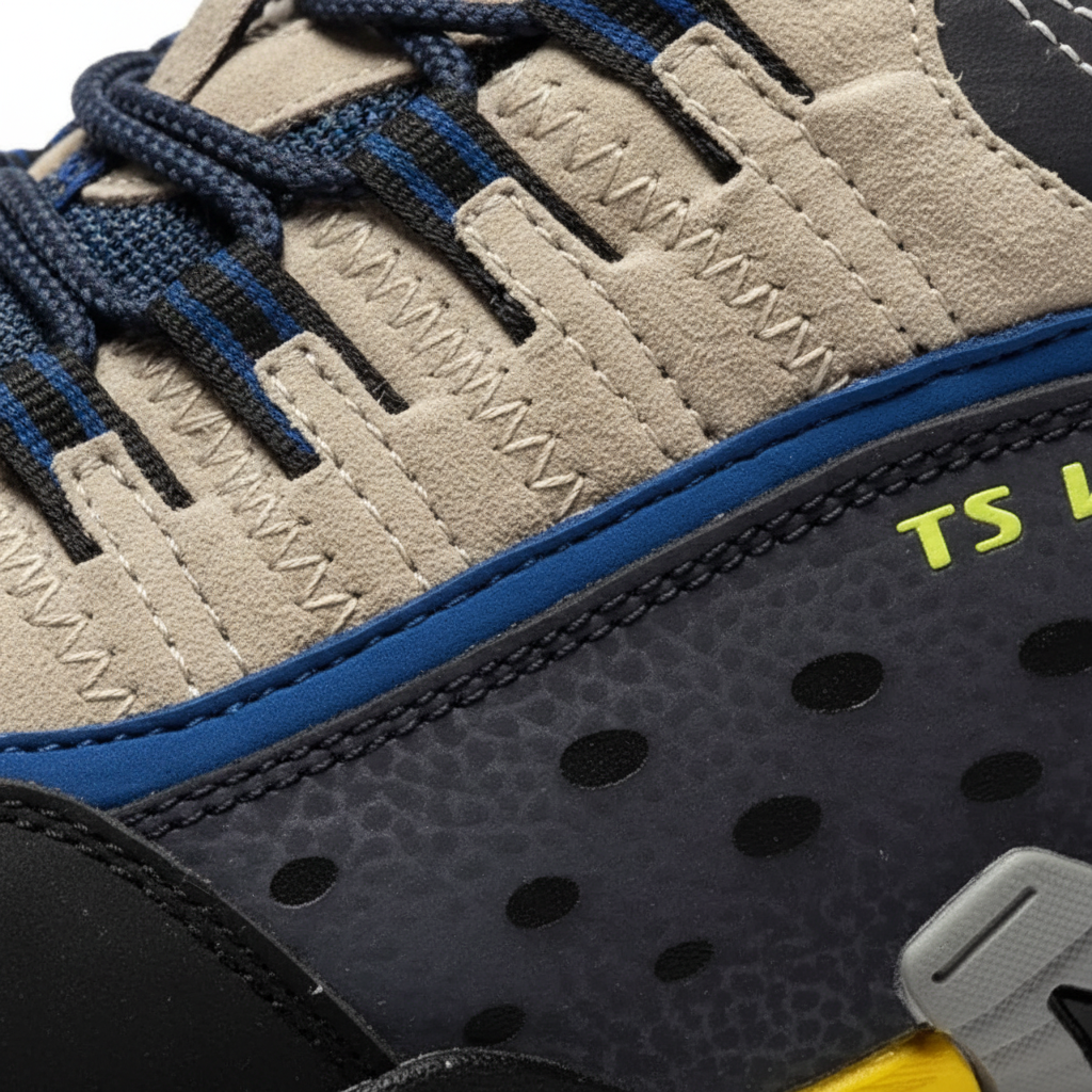 Waterproof hiking shoes with genuine leather upper and durable rubber sole