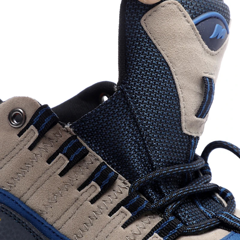 Waterproof hiking shoes with genuine leather upper and durable rubber sole