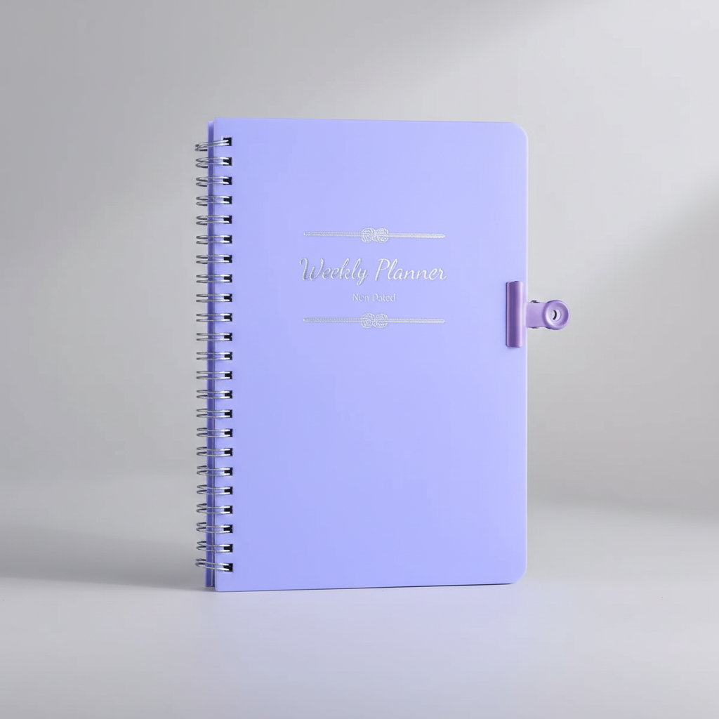 A5 weekly planner with habit tracker and spiral binding