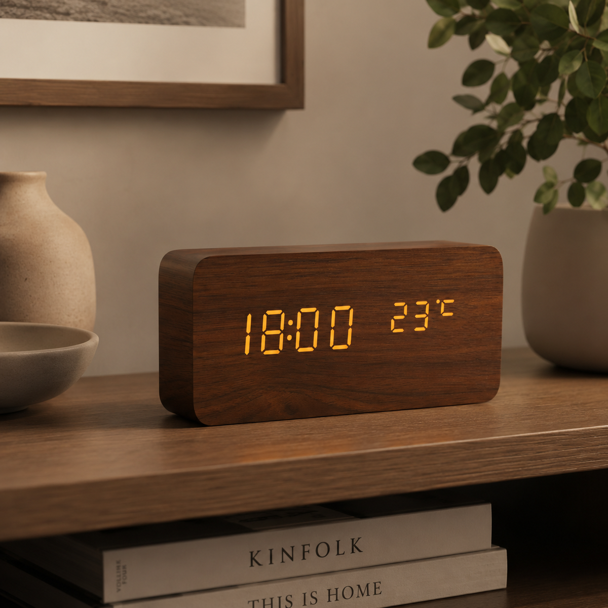 Thrives Outdoor | Woodverge Digital Wooden Tabletop Clock