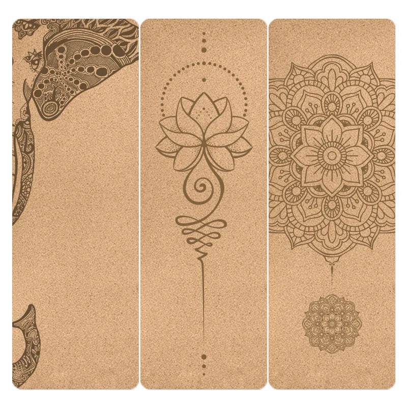 Printed non-slip yoga mat with textured surface and alignment guides