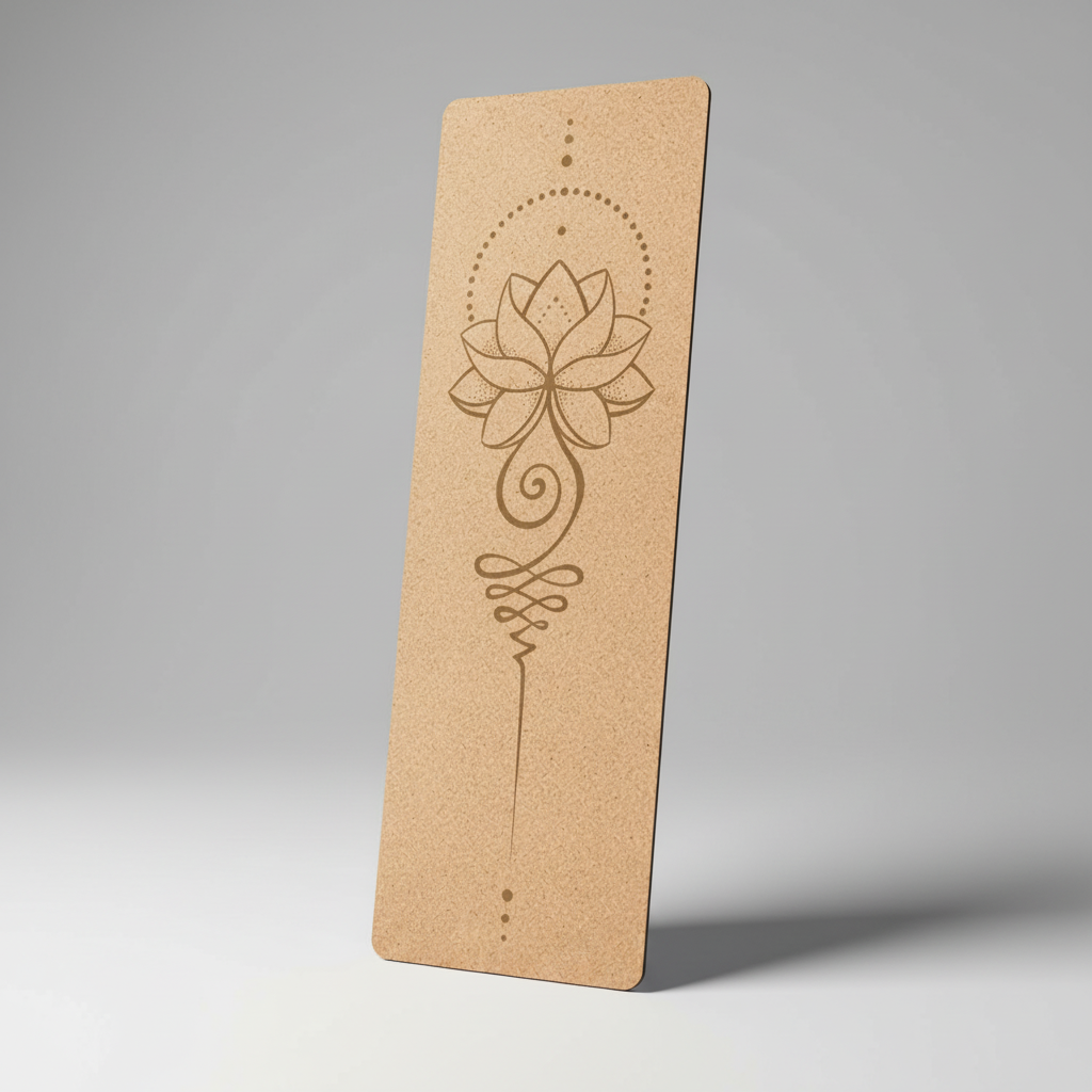 Printed non-slip yoga mat with textured surface and alignment guides