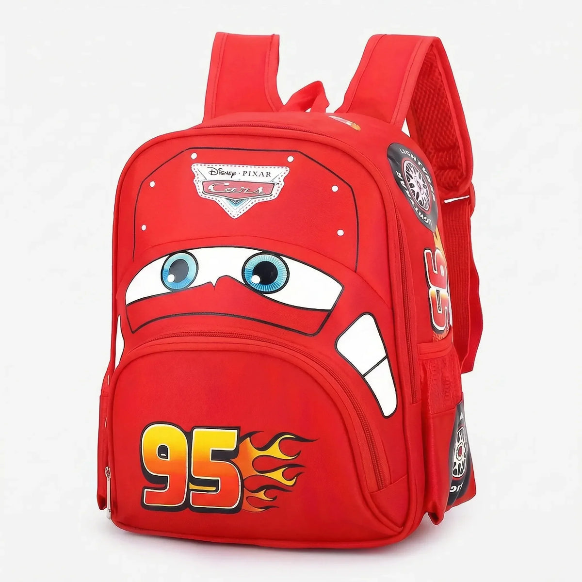 Kids backpack with Lightning McQueen cartoon car design