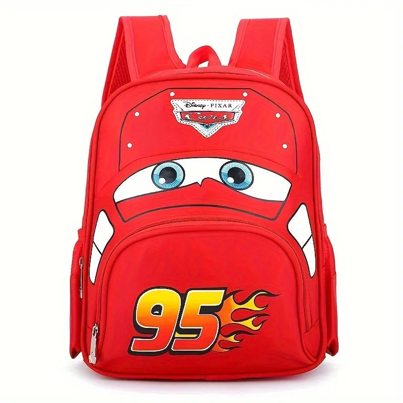 Kids backpack with Lightning McQueen cartoon car design
