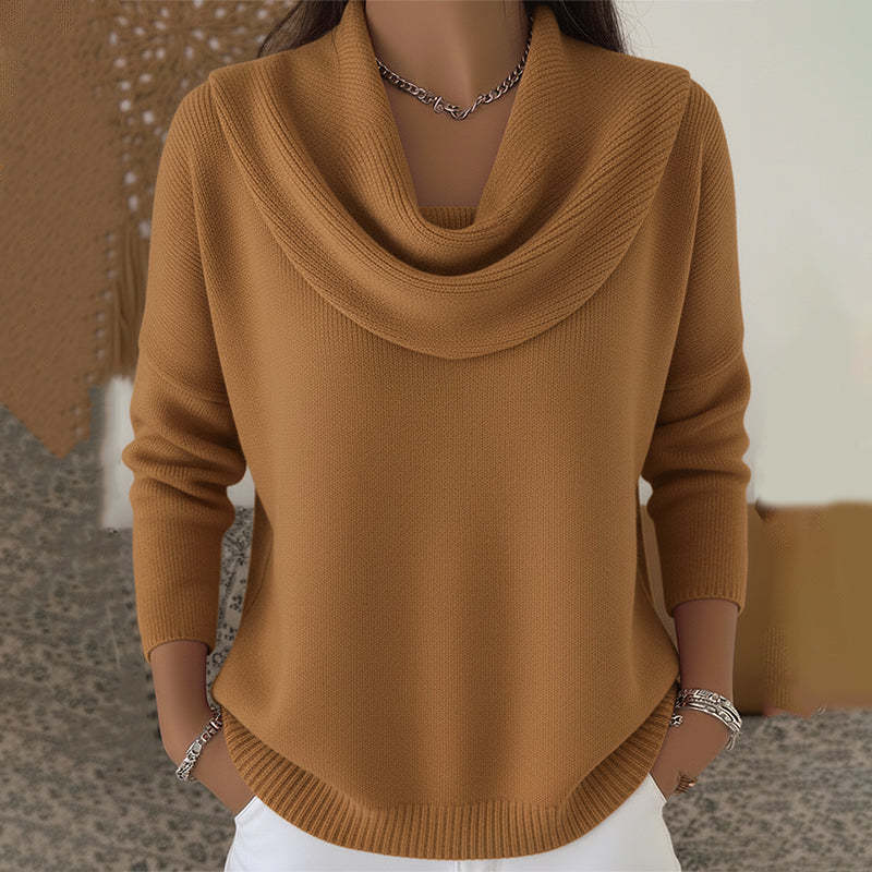 Draped Collar Sweater