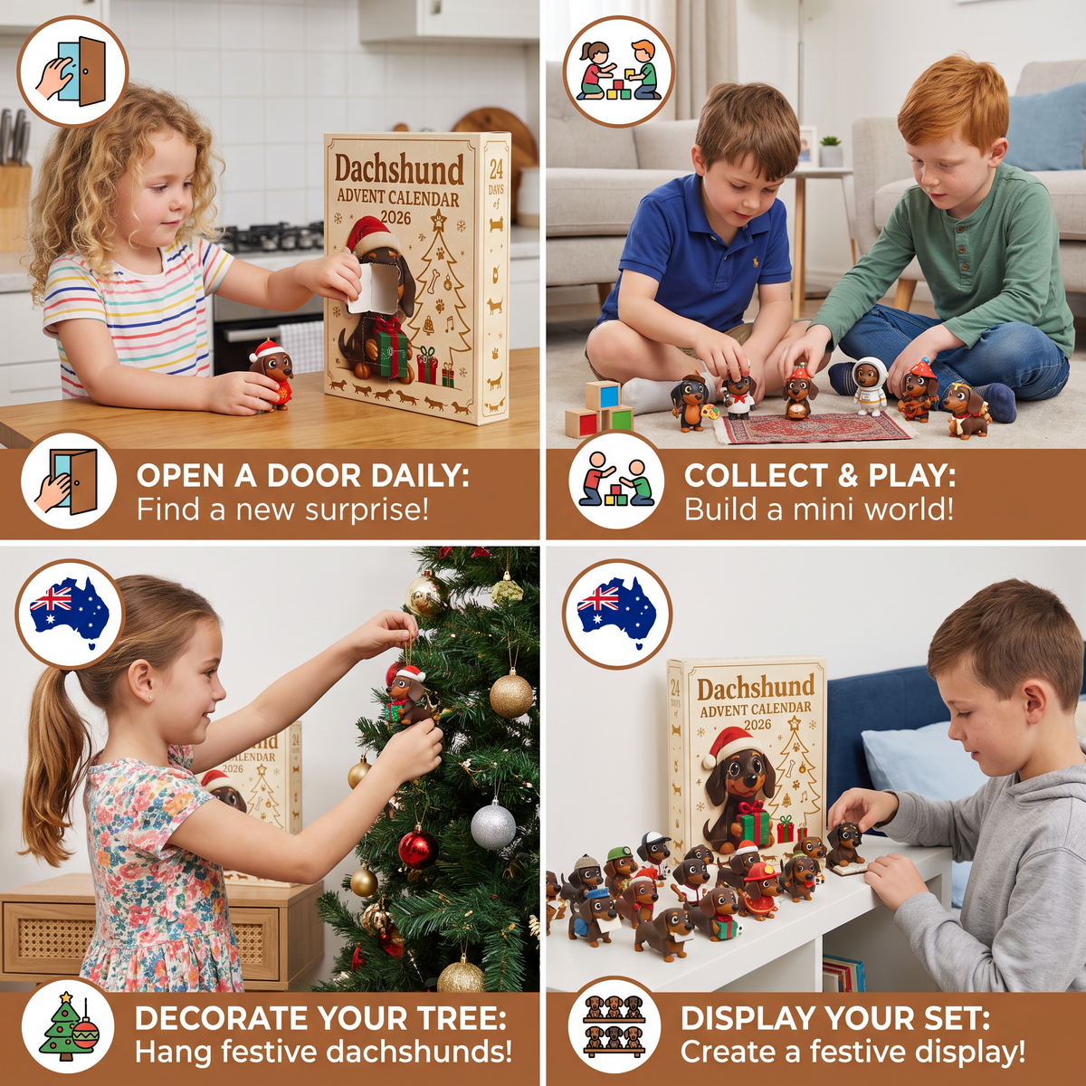 24-Day Dachshund Advent Calendar with Surprise Figurines