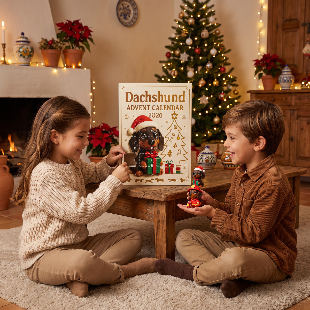 24-Day Advent Calendar with Surprise Dachshund Dog Figures