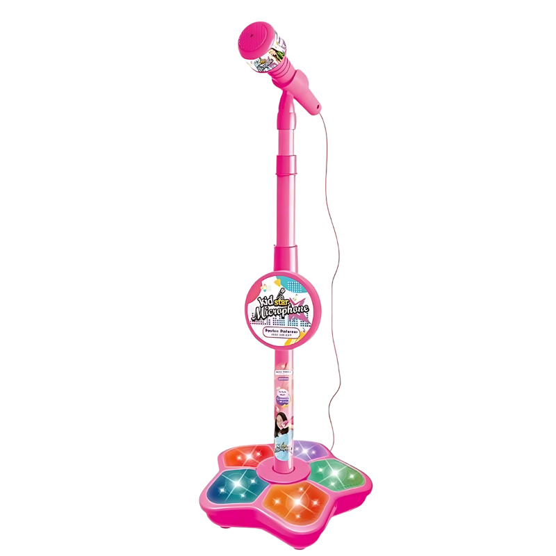 Adjustable Karaoke Microphone with Glowing Footlights