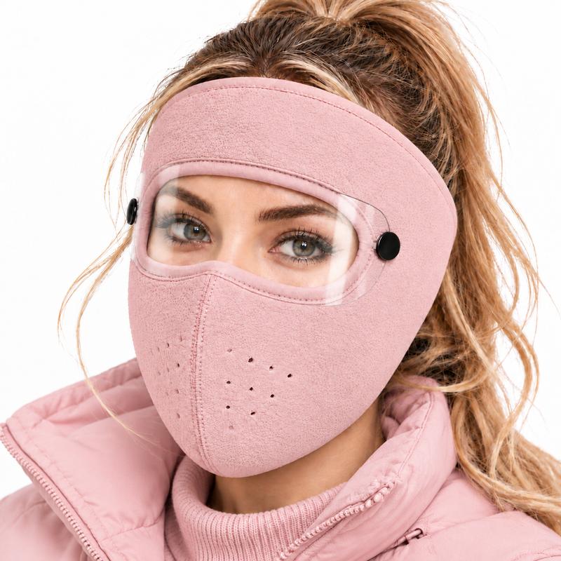 Winter Face Mask with Detachable Goggles, Windproof Thermal Fleece Lined Full Face Cover