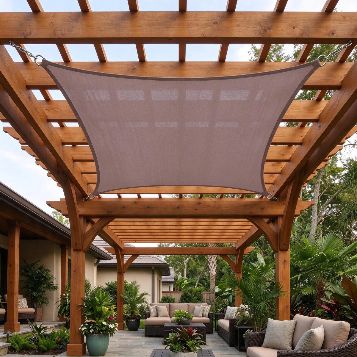 Private Garden Relaxation Space | Water Repellent Outdoor Shade Sail