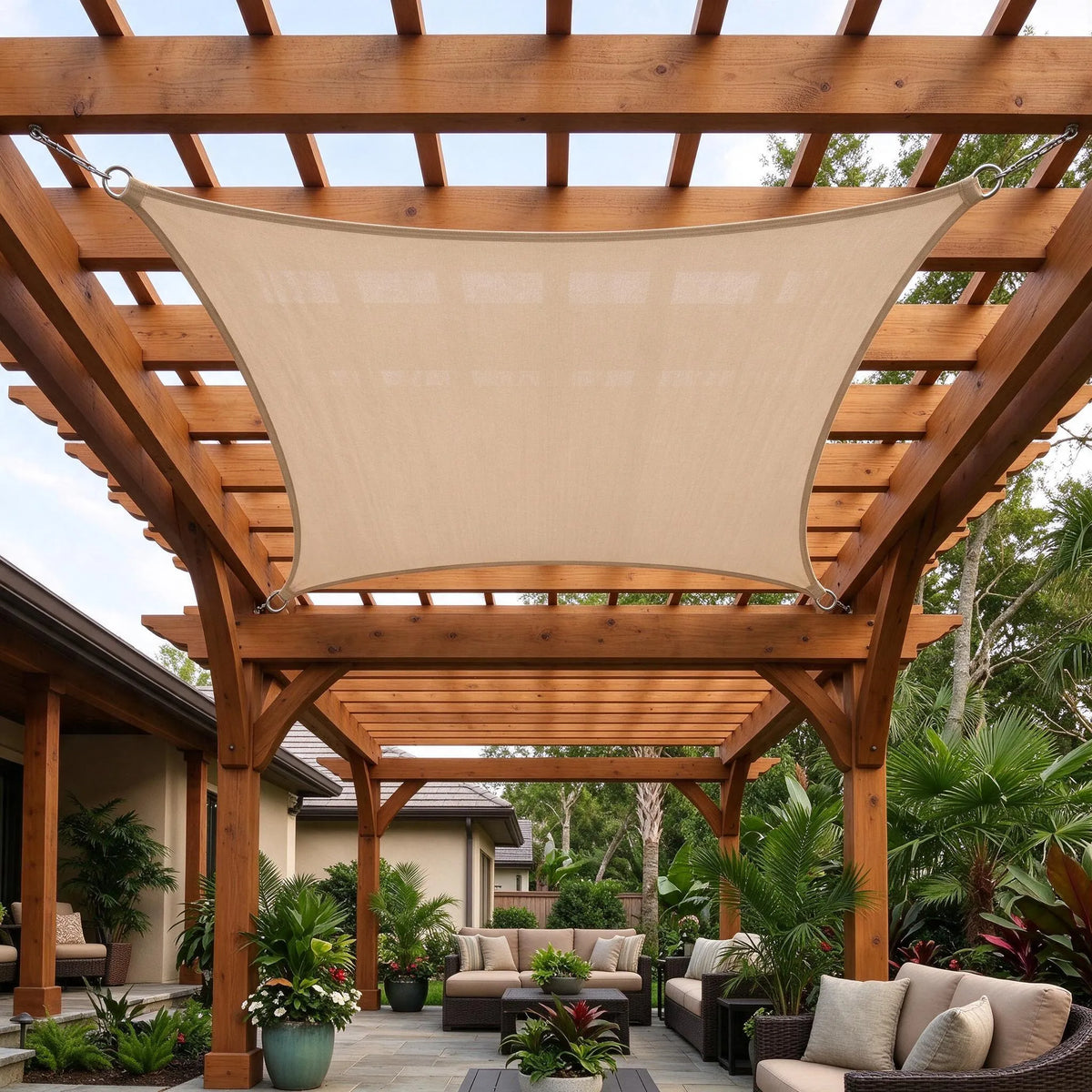 Private Garden Relaxation Space | Water Repellent Outdoor Shade Sail