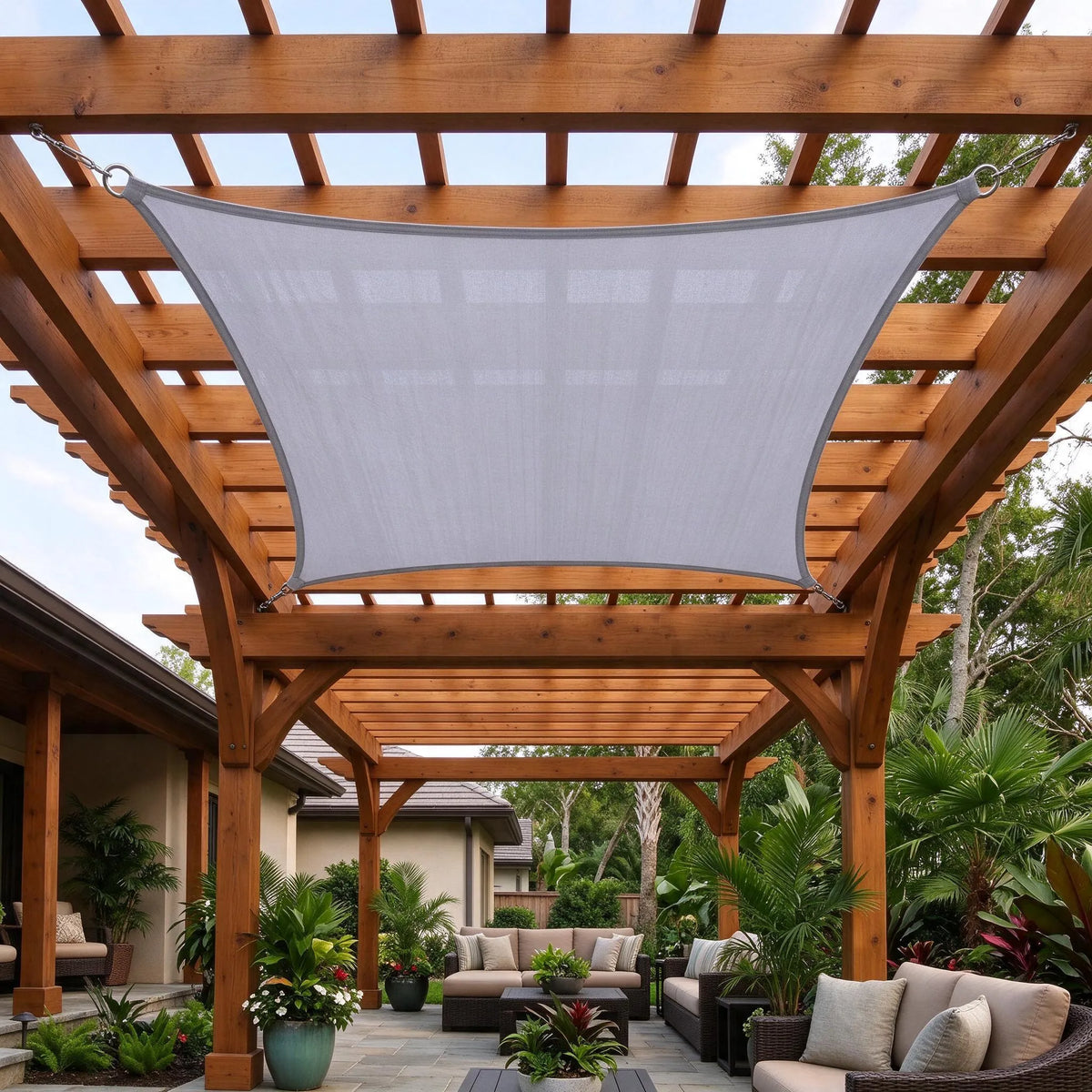 Private Garden Relaxation Space | Water Repellent Outdoor Shade Sail