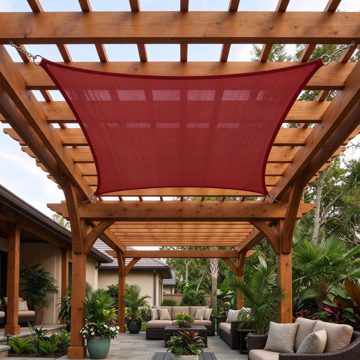 Private Garden Relaxation Space | Water Repellent Outdoor Shade Sail