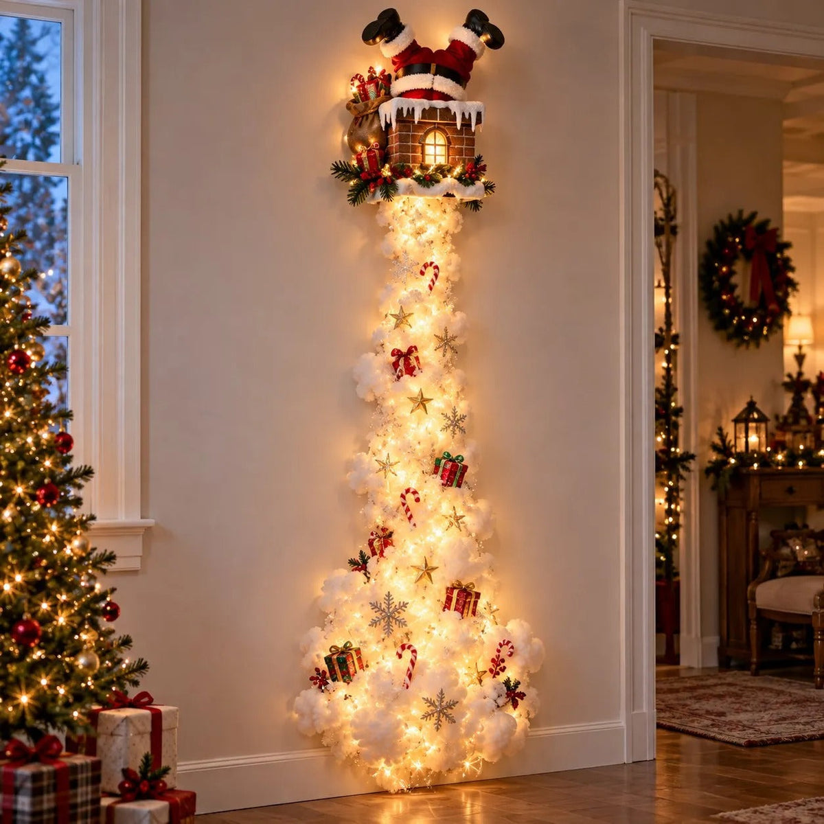 Illuminated Christmas Wall Decoration with Light Trail, 5 Designs