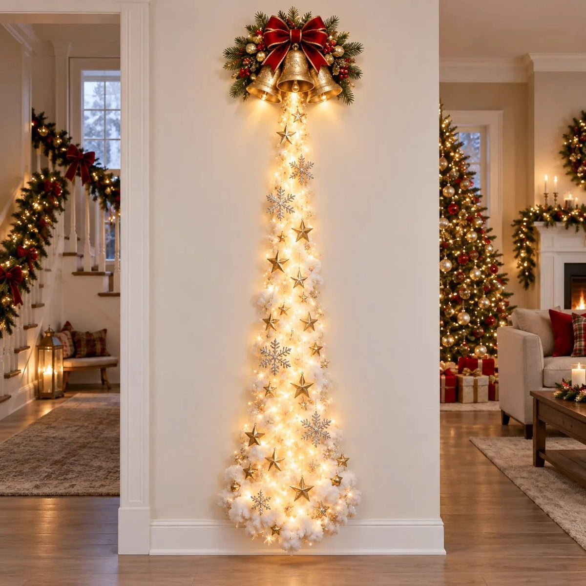 Illuminated Christmas Wall Decoration with Light Trail, 5 Designs