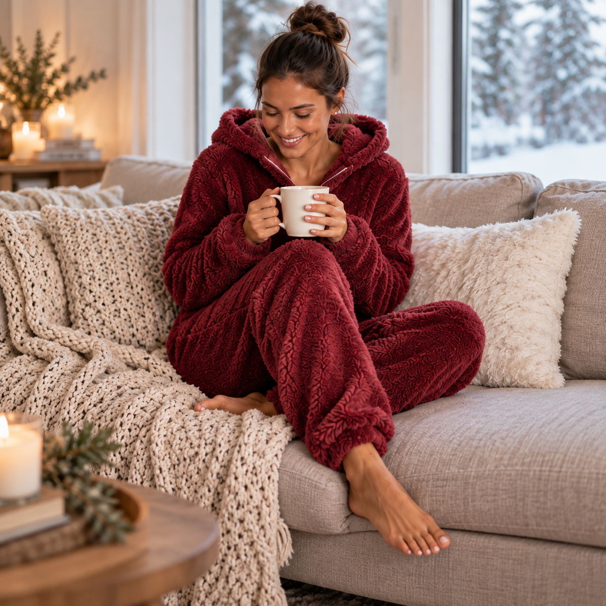 Thrives Outdoor | CozyLuxe Onesie Women's Fleece Jumpsuit with Zip