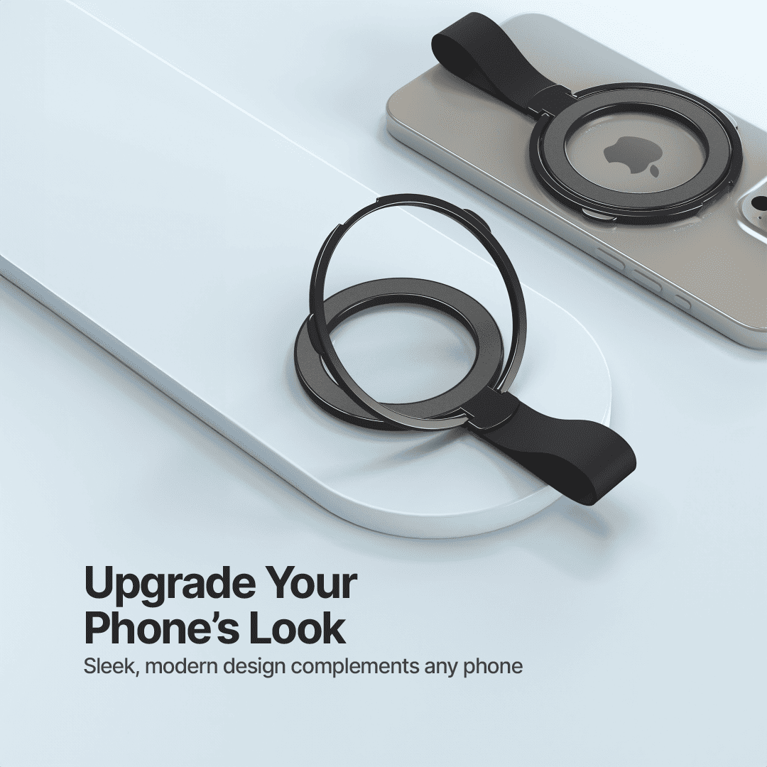 Rotatable Magnetic Phone Holder with Folding Ring