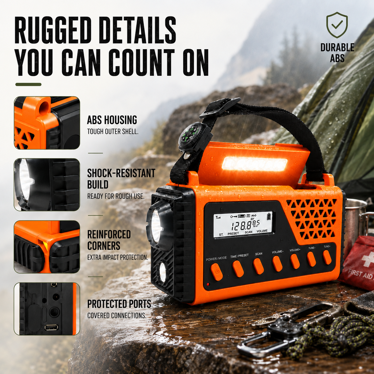 Thrives Outdoor | Crankoni Hand Crank Emergency Radio