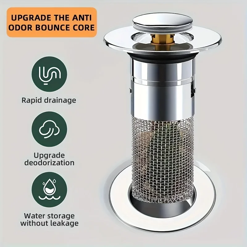 Stainless Steel Pop-Up Drain Filter