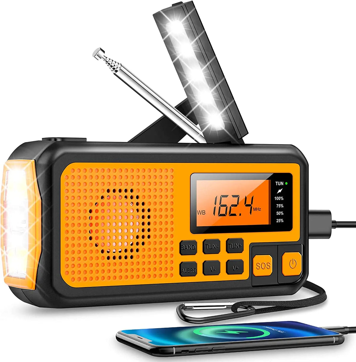 Multifunctional Emergency Radio with Charging Options