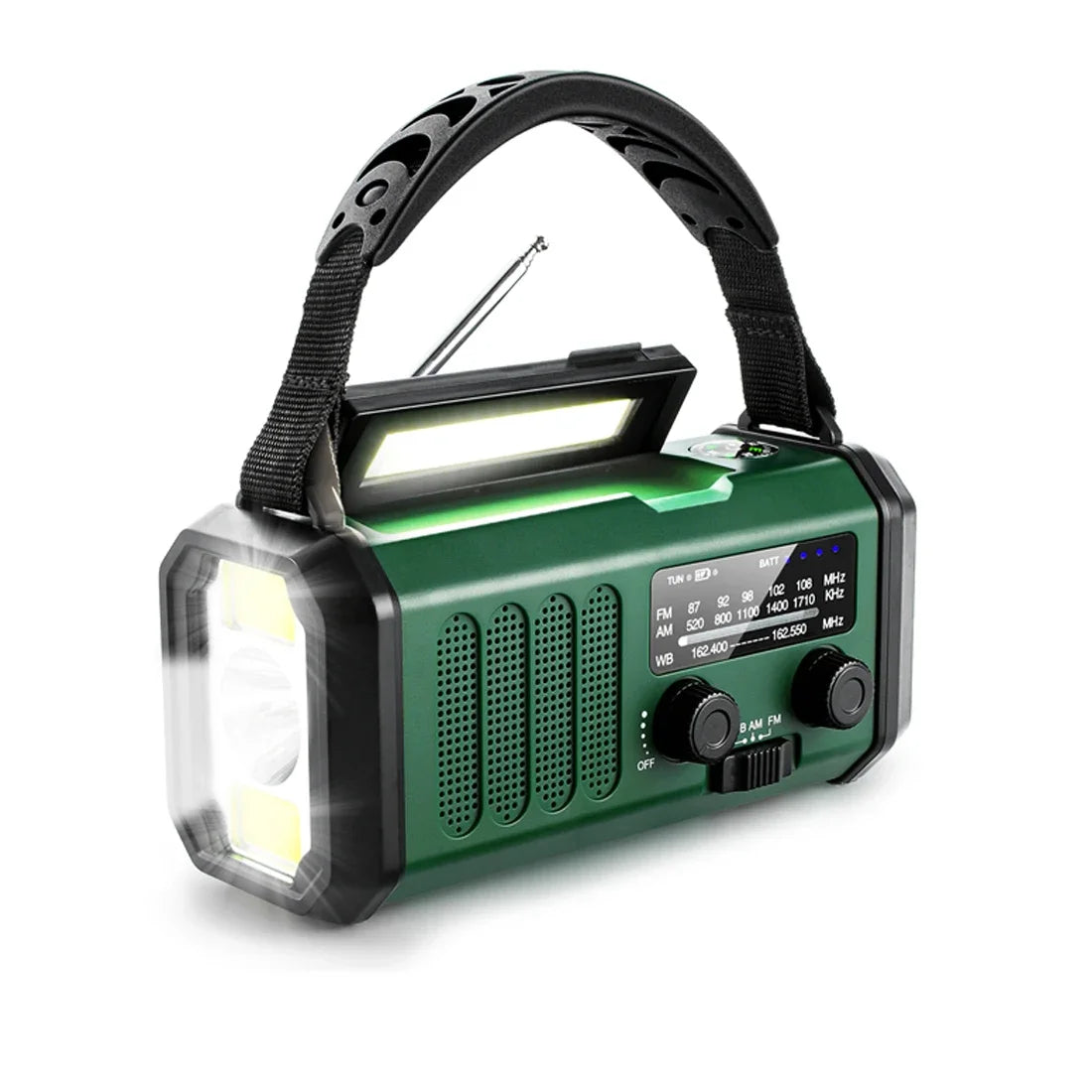 Emergency Weather Radio - Solar & Hand Crank Generator - 10,000mAh Power Bank