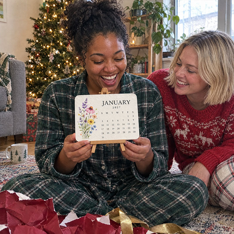 Plantable Seed Paper Calendar 2027 | 12 Months Full of Blooming Joy