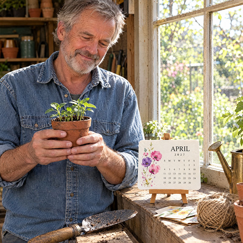 Plantable Seed Paper Calendar 2027 | 12 Months Full of Blooming Joy
