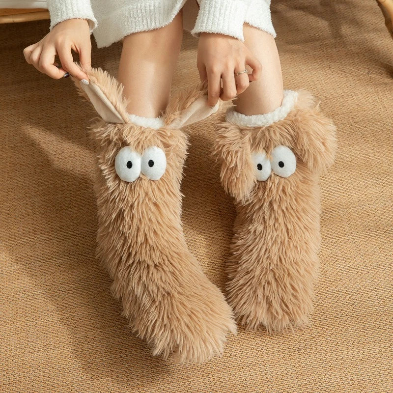 Cosy Cabin Socks with Dog Ears Design