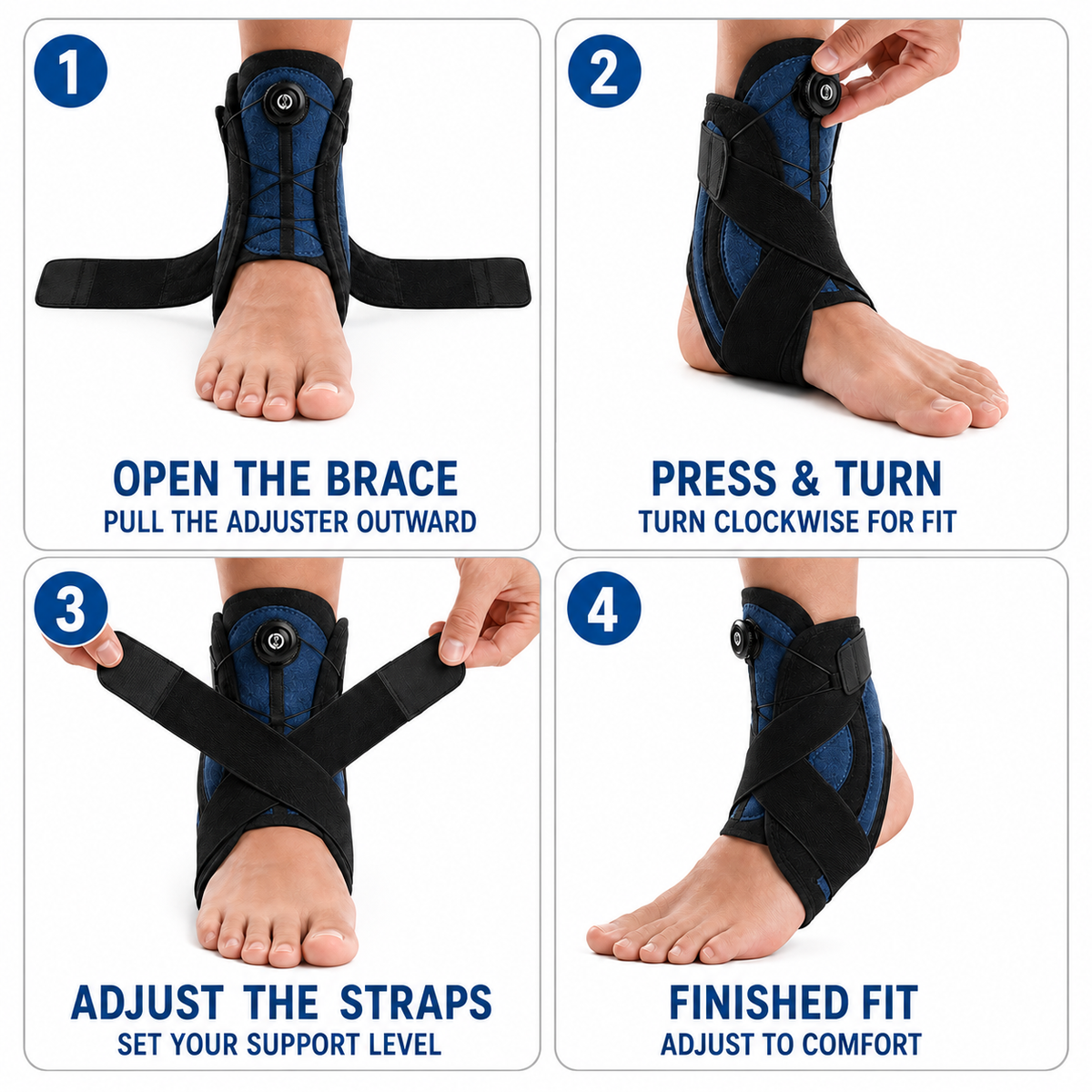 Sprained Ankle Support Brace | Adjustable Pressurised Recovery Stabiliser