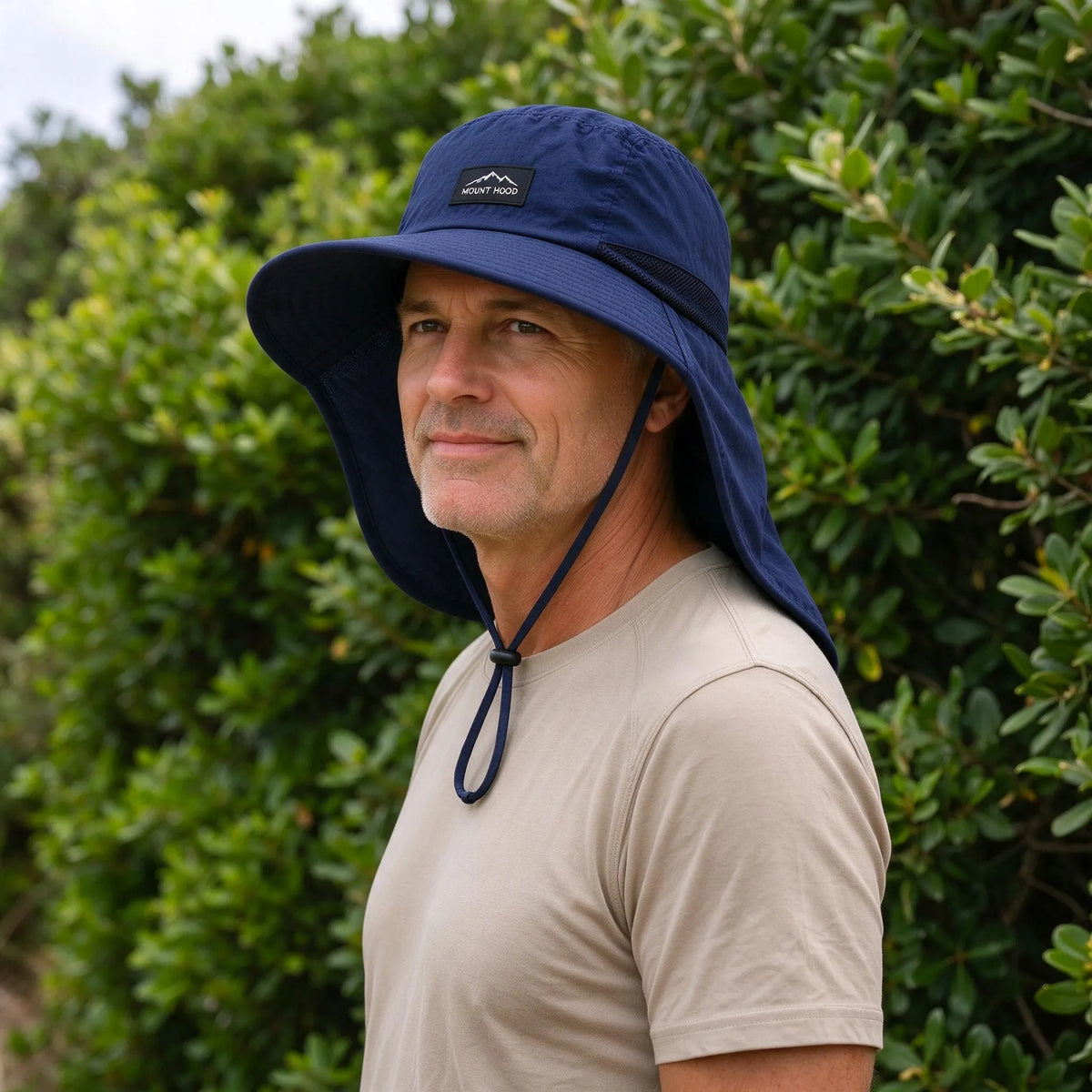 Sun Hat Face Cover With Broad Brim And Neck Flap | UPF 50+