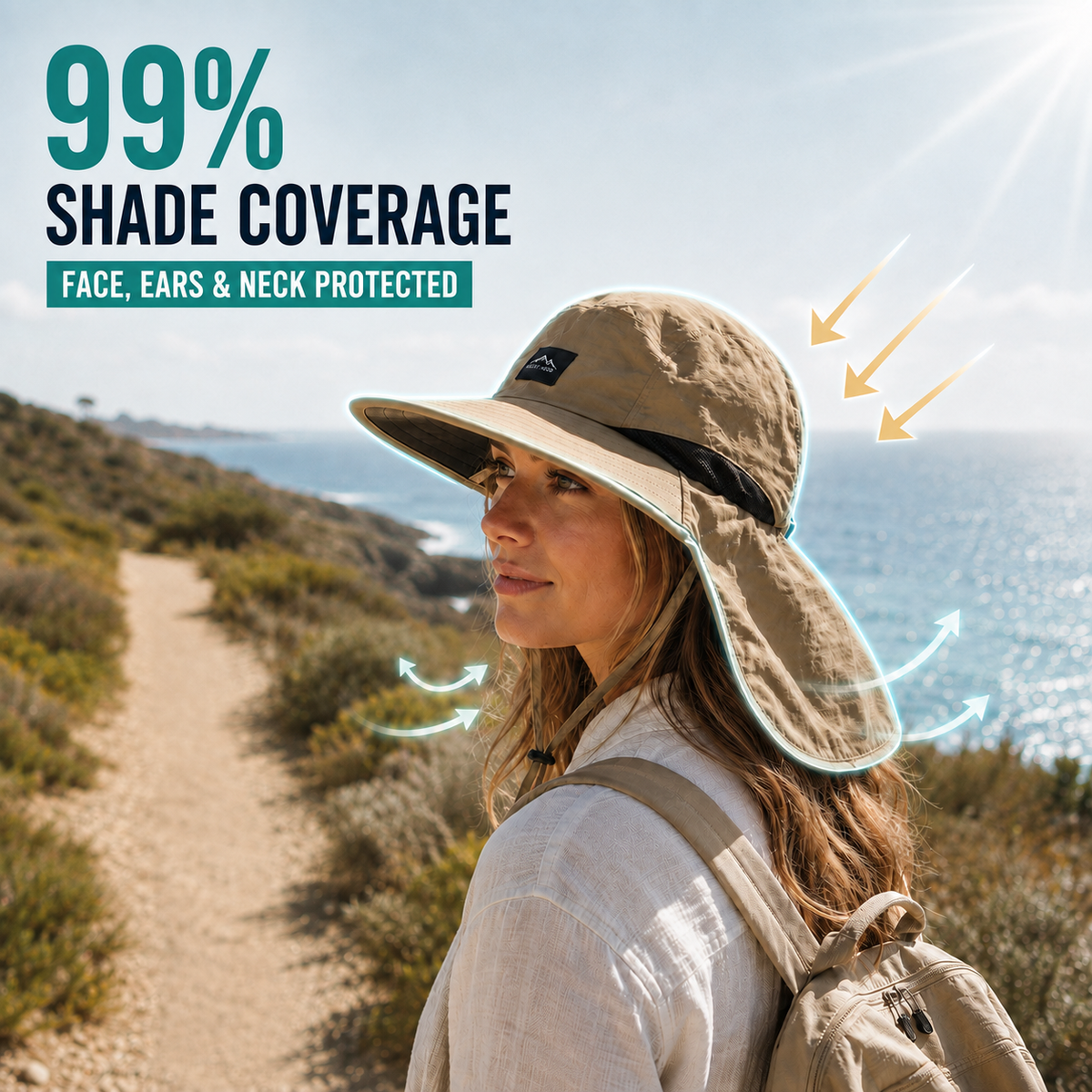 Thrives Outdoor | Brimwick Wide-Brim Hat with Neck Protection