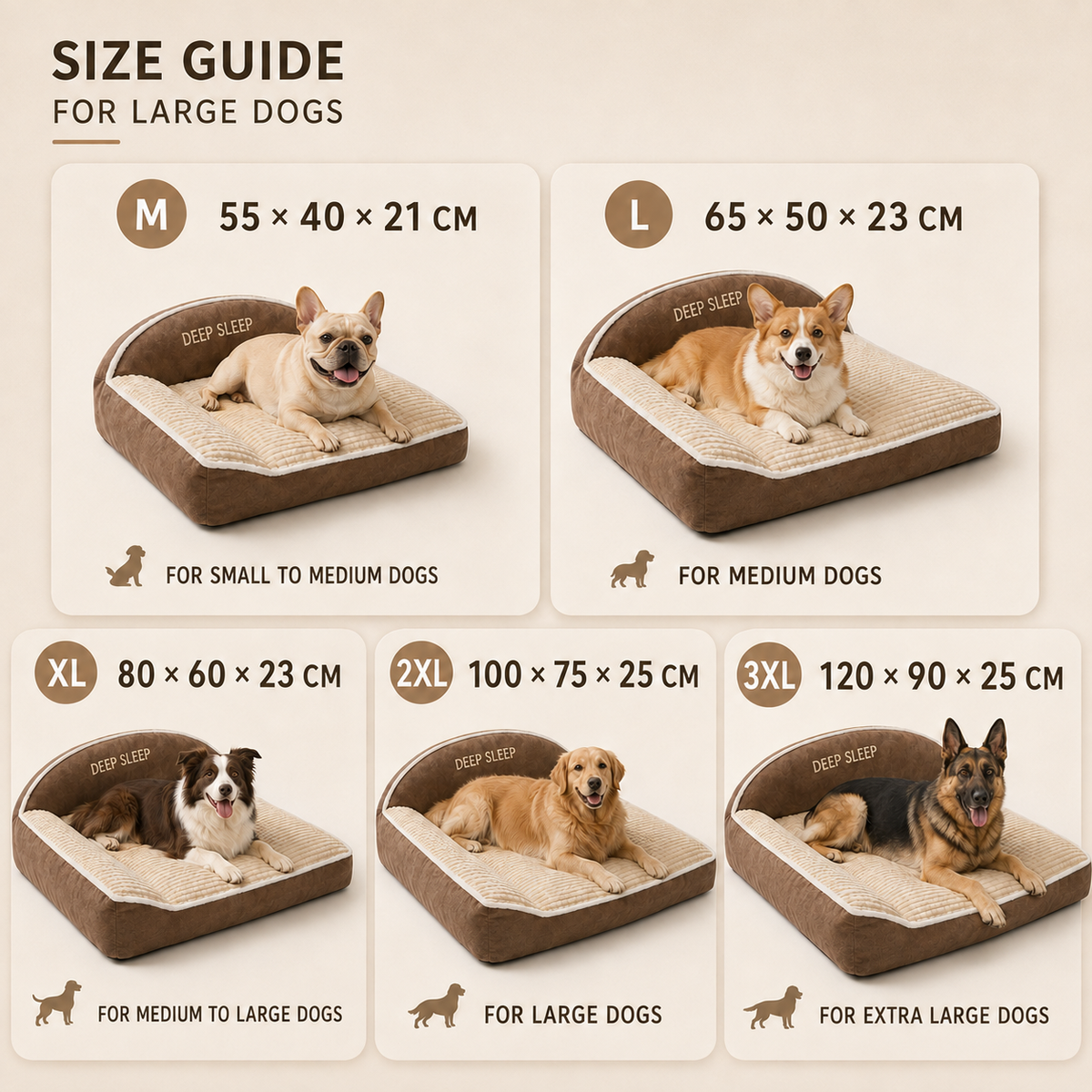 Thrives Outdoor | Dozewick Orthopedic Sofa Dog Bed for Large Dogs