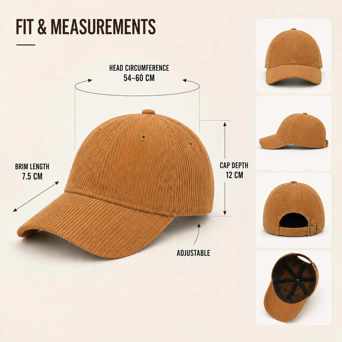 Thrives Outdoor | Duxton Curved Cord Baseball Cap
