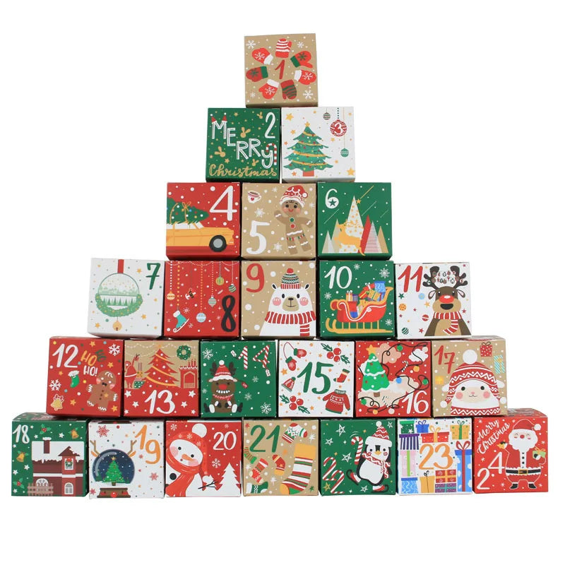 Thrives Outdoor | Flurora Foldable Cartoon Christmas Advent Calendar Boxes